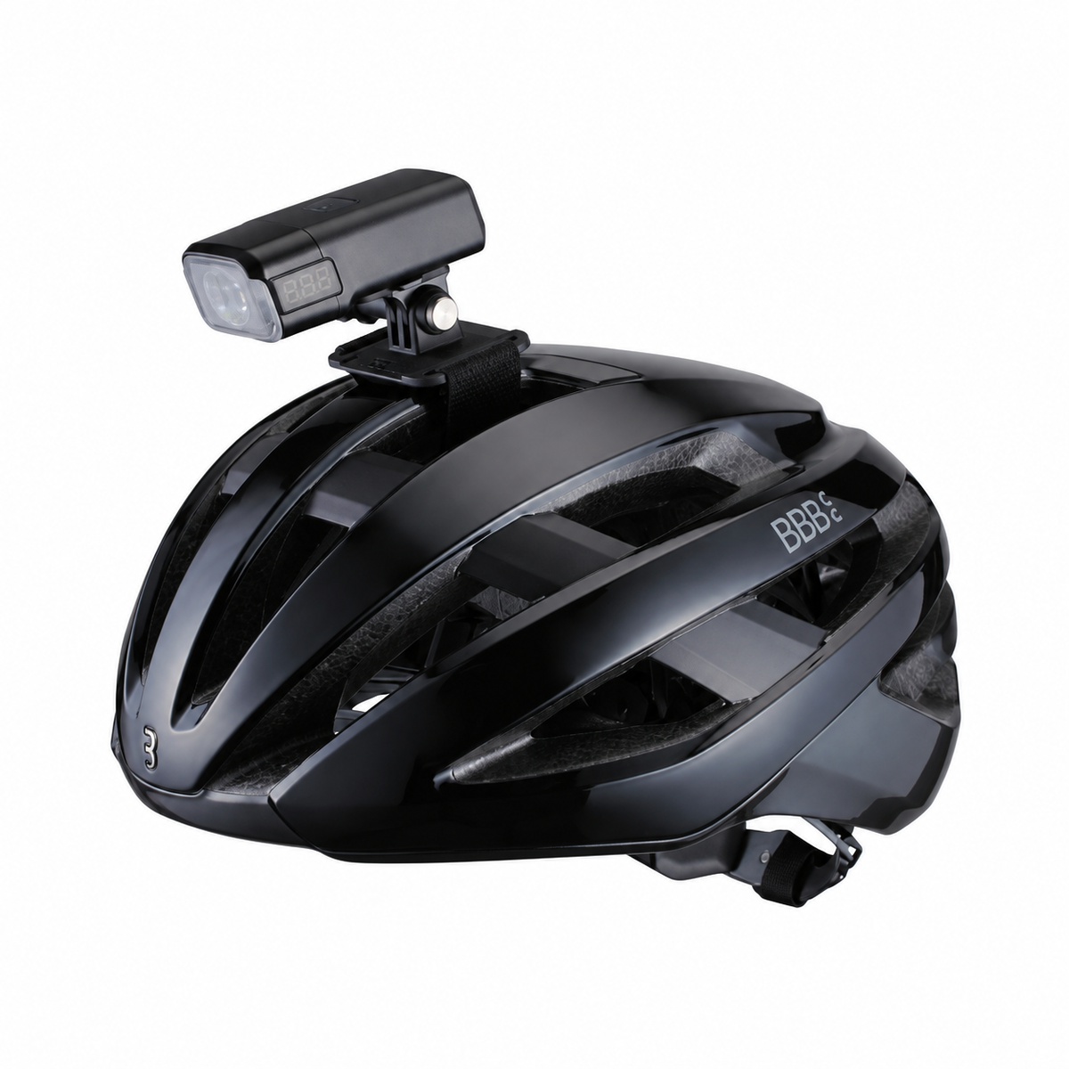 Eclairage Avant pour casque BBB ADVENTURESTRIKE 600 — exemple de montage sur casque