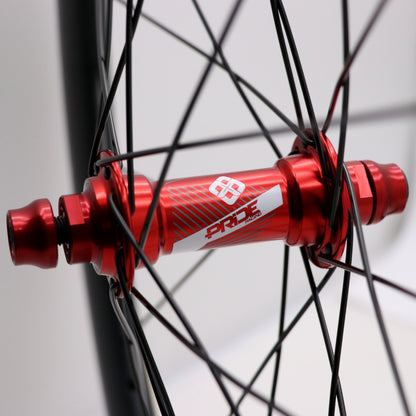 Paire de Roues PRIDE 20" (451mm) Carbone Gravity Matt Disc Pride Control V1 Axes 10/10mm Rouge