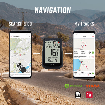 Compteur GPS SIGMA ROX 4.0 ENDURANCE Noir — navigation et synchronisation avec les applications