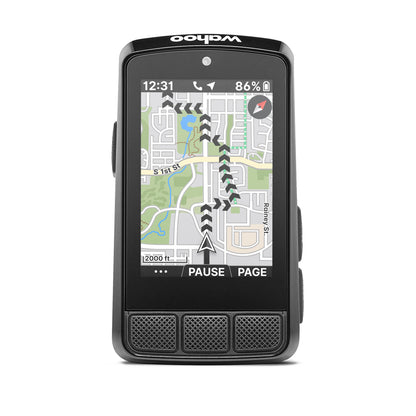 Compteur GPS WAHOO ELEMNT BOLT V3 — vue de face, navigation cartographique
